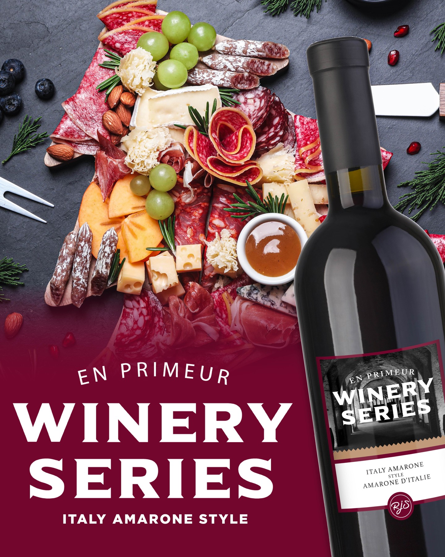 Here's an Italian red wine that's perfect for the holidays! A spicy bouquet with black cherry, tobacco, licorice, and coffee notes. The palate is big, round, and flavourful with delicious dark fruit, leather, cassis, and pepper notes. 🍷🍒☕️

Try pairing with roast meats, aged cheeses, and festive dishes like beef Wellington or lasagna al forno.

Find at a retailer near you today! 🔗Link in Bio

#RJSCraftWine #Winemaking #CraftWine #RedWine #ItalianWine
