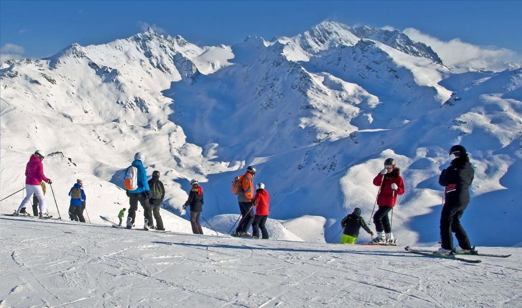 Skiing in the French Alps