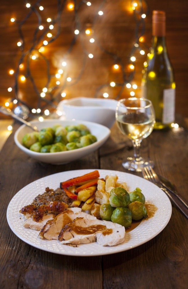 Holiday dinner and wine